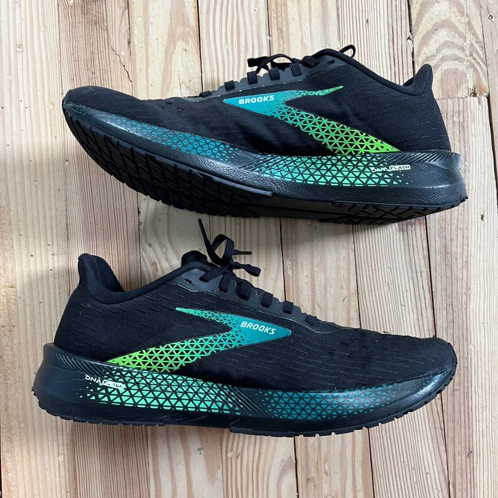 Brooks Hyperion Tempo Mens Running Shoes Black Green Teal 11.5 athletic comfort